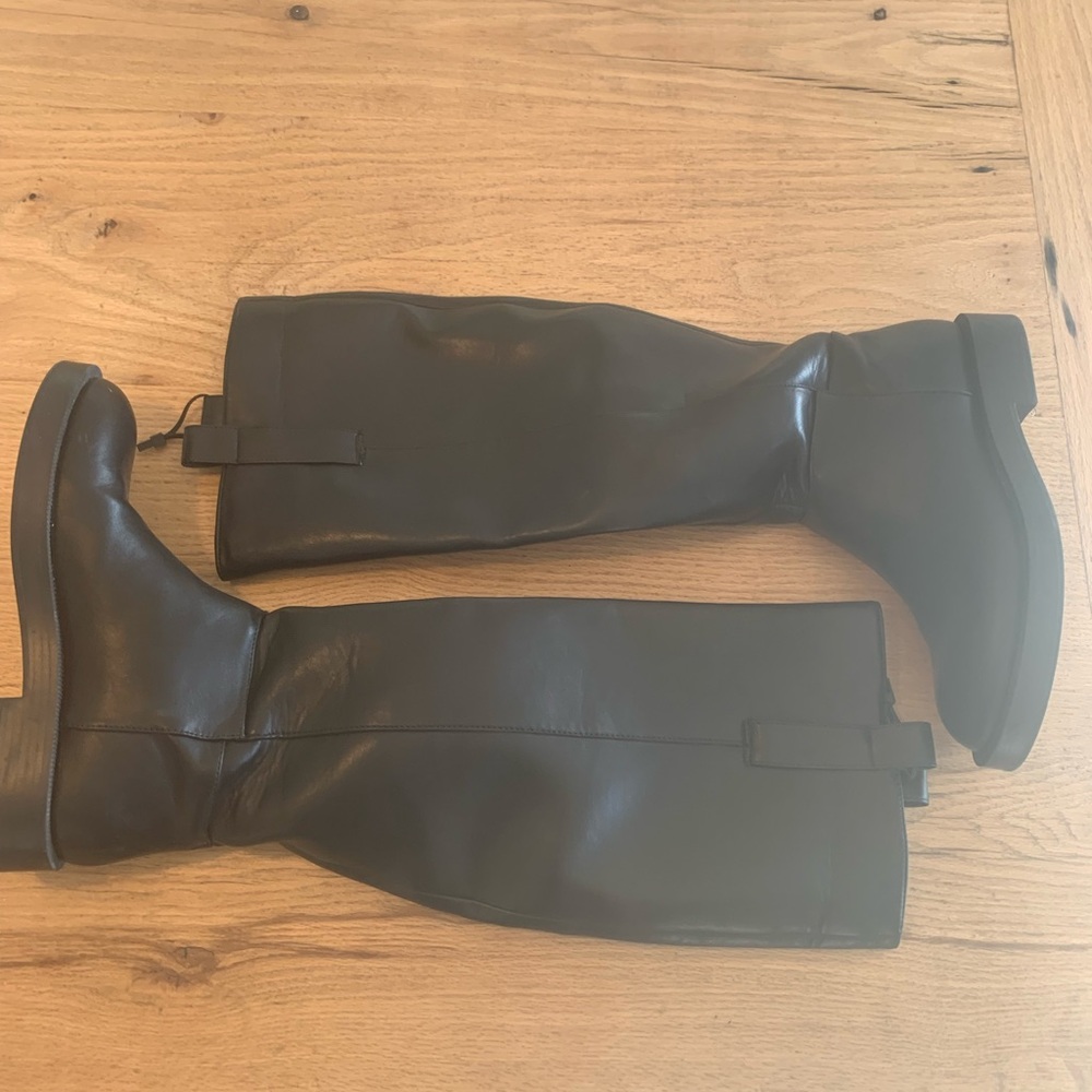 Zara Slip On Riding Tall Boot Black Women’s‎ 39 NWT